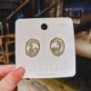 925 Silver Needle Circle Personality Heart Shape With Diamond Earrings Irregular Circles