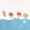 Zircon Earrings 4-piece Set Exquisite And Cute