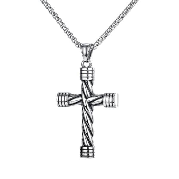 Cross Pendant Street Cool Hip Hop Style Man's Stainless Steel Necklace
