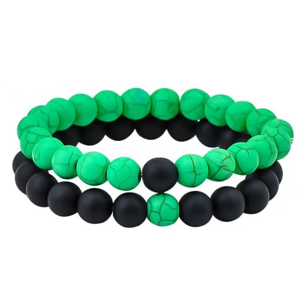 Men's Women's Natural Stone Bead Bracelet Frosted Stone
