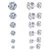 Women's Fashion Simple Stainless Steel Zircon Earings Set