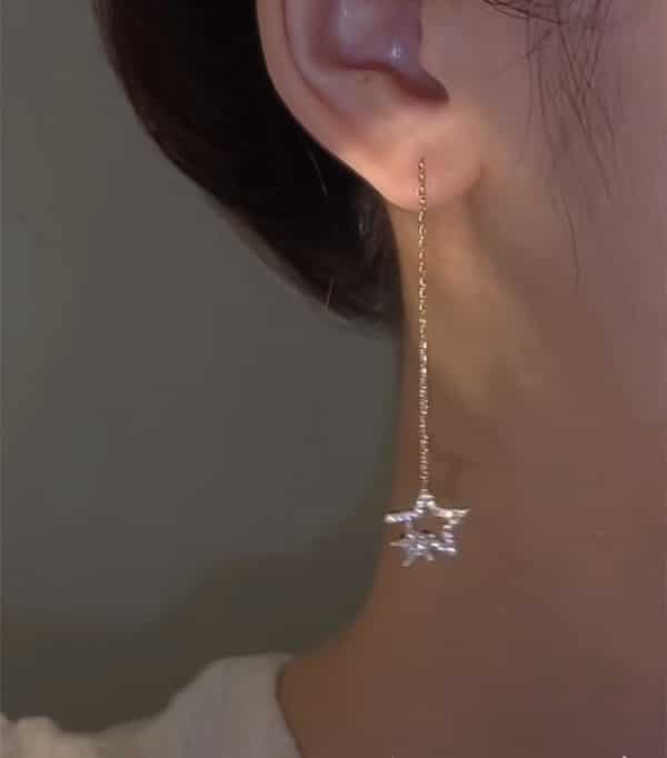 Slightly Set Zircon Versatile Moon Earrings