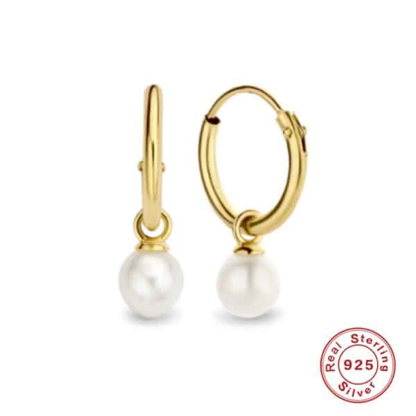 S925 Sterling Silver Pearl Pendant Eardrop Earring