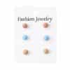 Contrasting Color Candy Color Girl Heart Three Pairs Of Earrings Set Round Earrings Women
