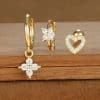 Fashion Geometric Ear Studs Zircon Set Ladies