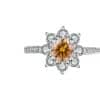 Sterling Silver 925 Moissanite Ring Female Flower Diamond