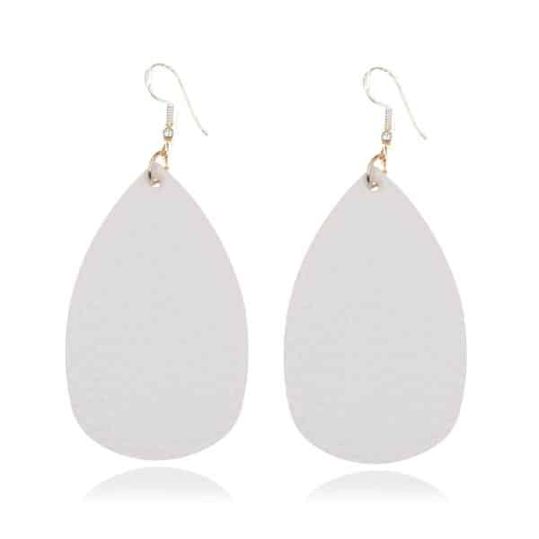Bucket-shaped Leather Double-sided Water Drop Earrings