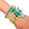 Women's Colorful Beaded Gold Starfish Bracelet