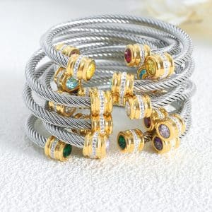Titanium Steel Inlaid Twelve-color Zircon Bracelet