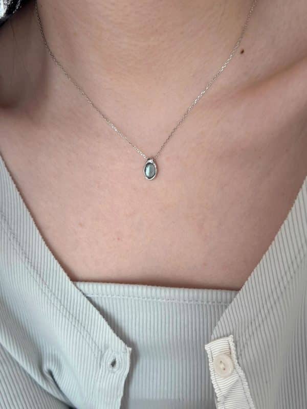 Water Drop Aquamarine Prehnite Necklace