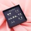 New 925 Silver Needle Earrings Gift Box Fashion Xingyue Combination Set