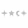 Flower Diamond-encrusted Overlay Wear Stacked Earrings Set Studs Ear Clips