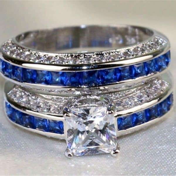 Zircon Gold-plated Ring Geometric Alloy