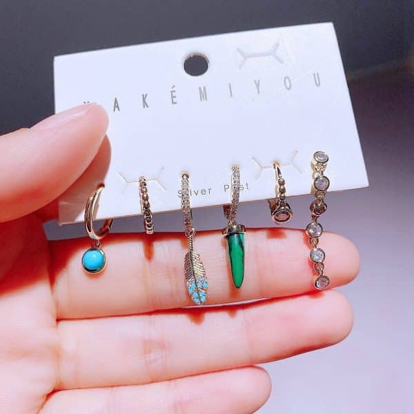 Women's Fashion Vintage Turquoise Earring Set