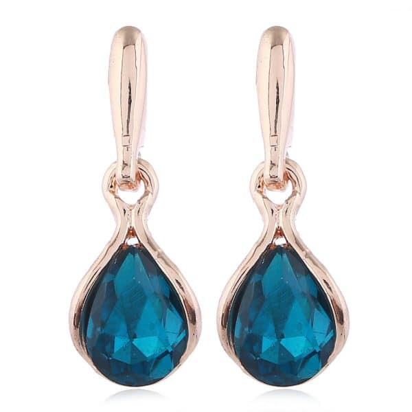 Alloy Water Drop Necklace Earring Jewelry Set