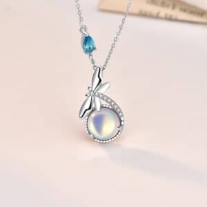 S925 Sterling Silver Necklace Female Micro Inlaid Stone Bone Lock Jewelry