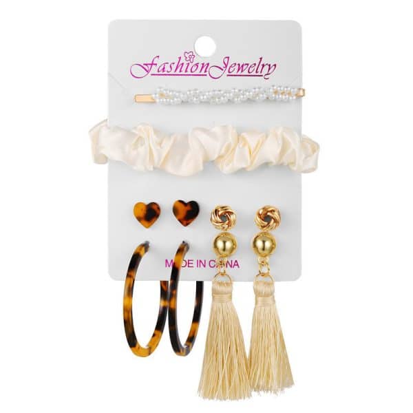 Creative retro simple alloy earring set