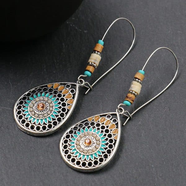 Women's Hollow Drop-shaped Alloy Enamel Earrings