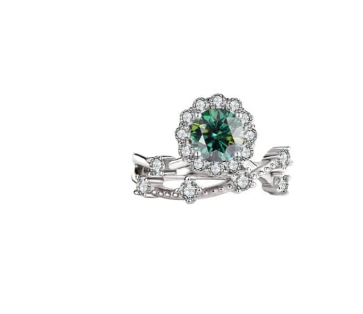 Moissanite Ring Women's Sterling Silver Platinum Niche