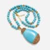 Drop-shaped Turquoise Pendant Necklace Fashionable Personalized All-match Design Sweater Chain