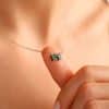 Zircon Contrast Color Necklace Clavicle Chain Light Luxury High-grade Birthday Stone