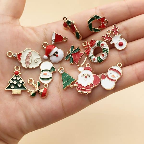 30 Christmas oil drop pendants