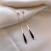 Women's Elegant Tassel Black Drop Earrings
