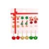 Christmas Drip Oil Bells Christmas Tree Earrings Set
