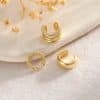 Brass Fashion Inlaid Zircon Women's Earrings Three-piece Set