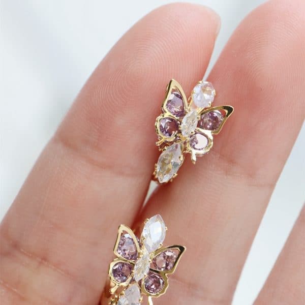 Micro-set Zirconium Diamond Temperament Sparkly Silver Needle Earrings