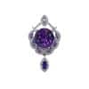 Spring New S925 Silver Platinum-plated Inlaid Amethyst Pendant