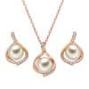 Creative Two-piece Alloy Pearl Jewelry Set Simple And