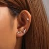 925 Sterling Silver Butterfly Star Devil's Eye Set With Diamond Earrings