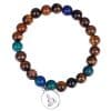Tiger Eye Stone Bead Necklace Handmade Buddha Head Yoga