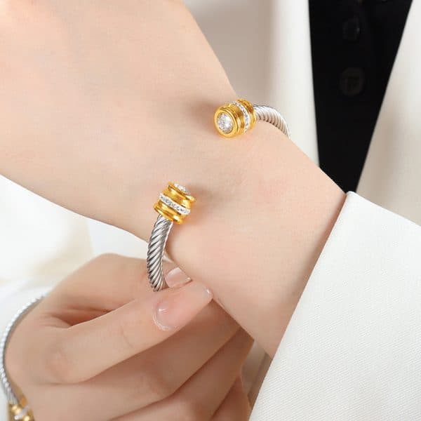 Titanium Steel Inlaid Twelve-color Zircon Bracelet