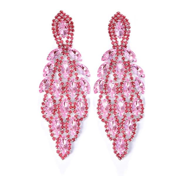 Colorful Crystals Water Drop Earrings Exaggerated Shiny