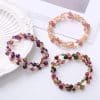 Fashion Colorful Tourmaline Three-ring Bracelet For Women