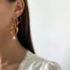 Simple Temperament Stitching Rice Bead Butterfly Earrings Set