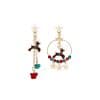 Creative Christmas Elk Star Pendant Set Jewelry Earrings