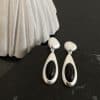 Black And White Water Drop Oval Geometric Earrings