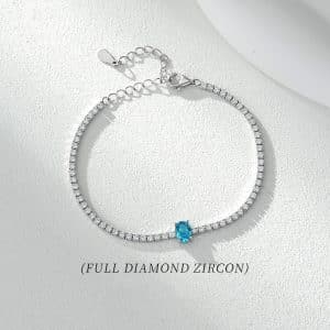 Women's S925 Sterling Silver Diamond Inlaid Zircon Bracelet