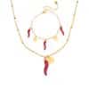 Colored Glaze Pepper Accessories Necklace Bracelet
