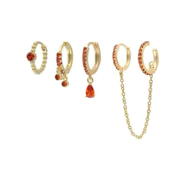 Women's Fashion Stacked Chain Tassel Earring Set