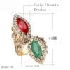 Bohemian Retro Ruby And Emerald Gold-plated Diamond Ladies Ring