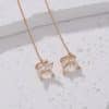 Cross Border Jewelry Personality Copper Micro Set Zircon Butterfly Ear Bone Clip Super Long Personality Tassel Ear Line Earrings