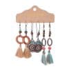6-piece Set Tassel Bohemian Ethnic Style Hollow Stud Earrings