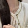 Compass Necklace Women's Gold-plated High-grade Black Agate Round