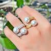 Women's Simple Double Open-end Pearl Ring