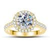 1 Karat 65mm Color Moissanite Ring Gold Ring Shank S925 Sterling Silver Moissanite