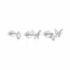 925 Sterling Silver Butterfly Star Devil's Eye Set With Diamond Earrings